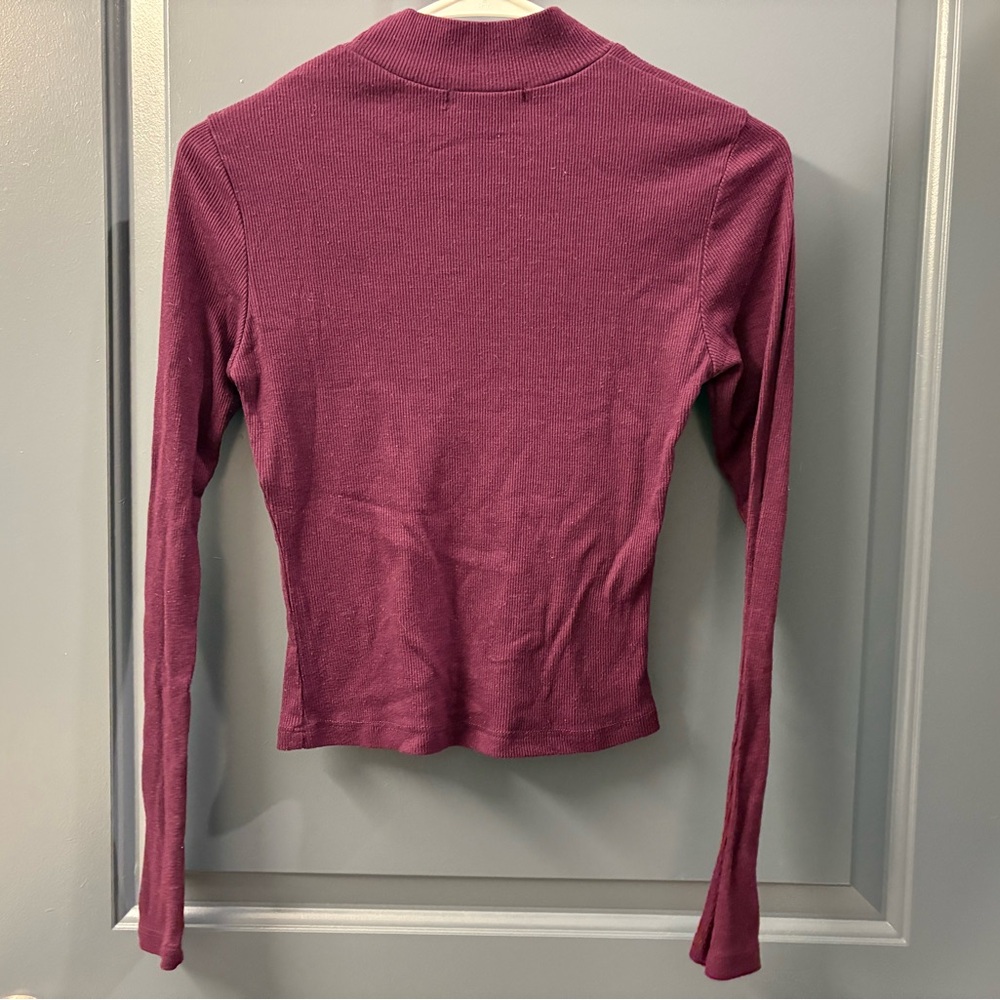 Women's Long Sleeve Purple Turtleneck top - Picture 2 of 3